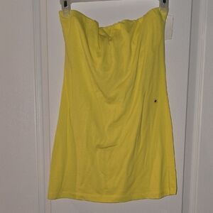Dots Yellow Strapless Top